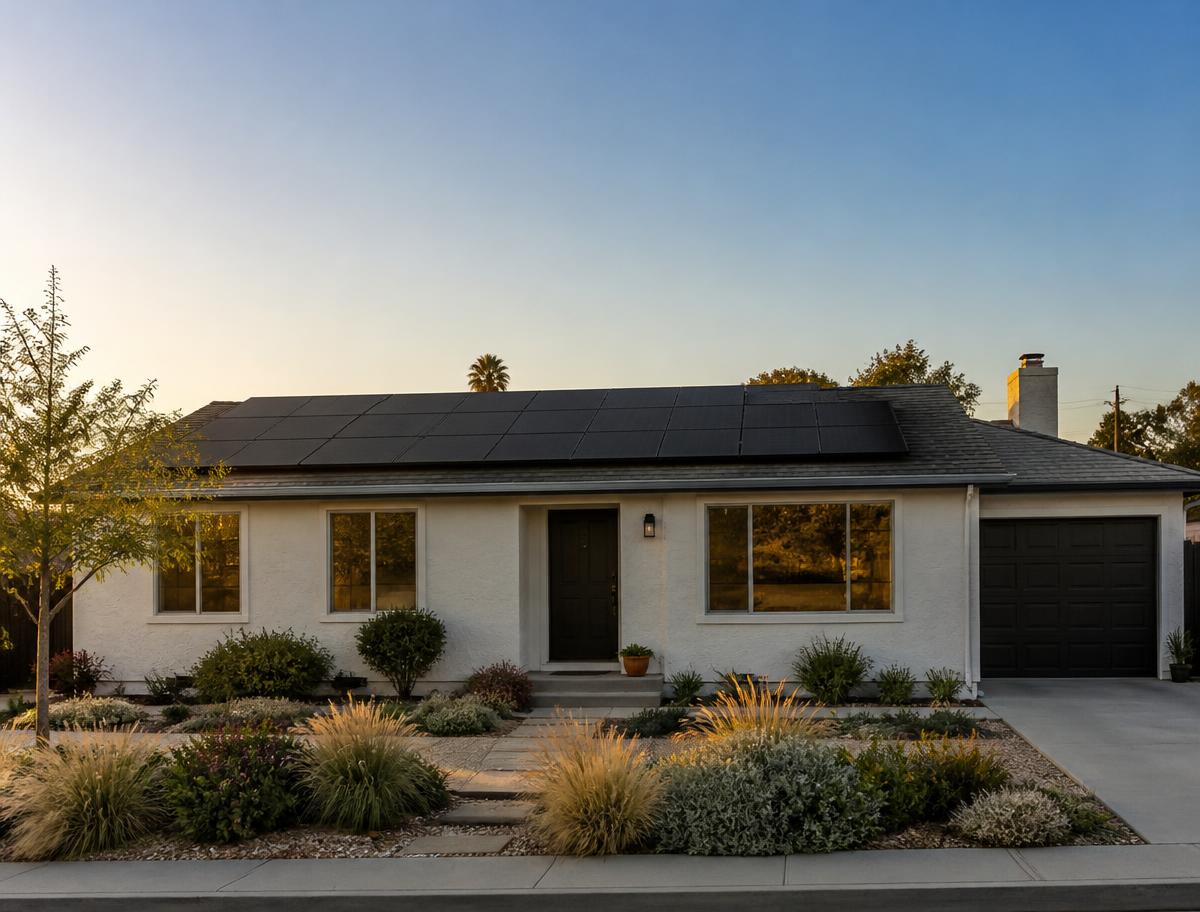Southern California home with a clean rooftop solar array